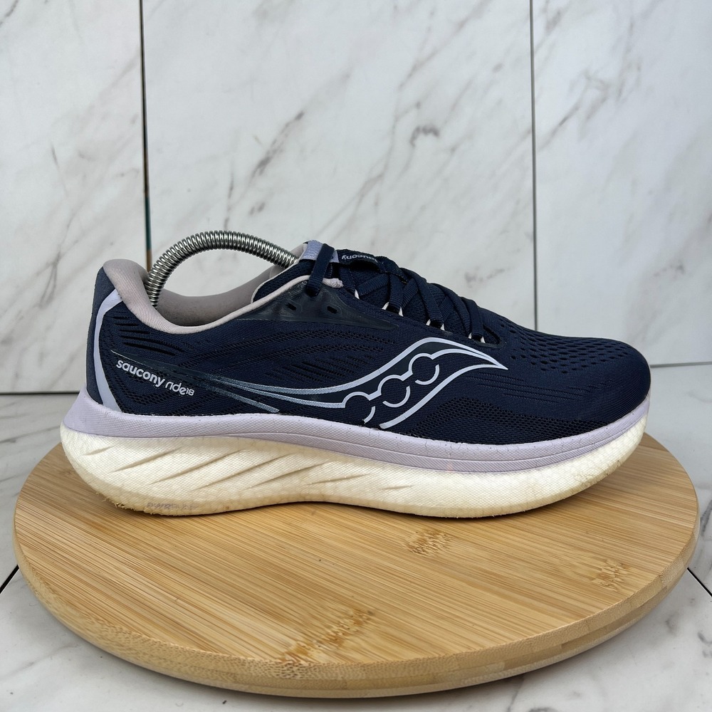 Saucony Ride 18 Womens Size 10 Navy Aster Purple Running Shoes S11000-243